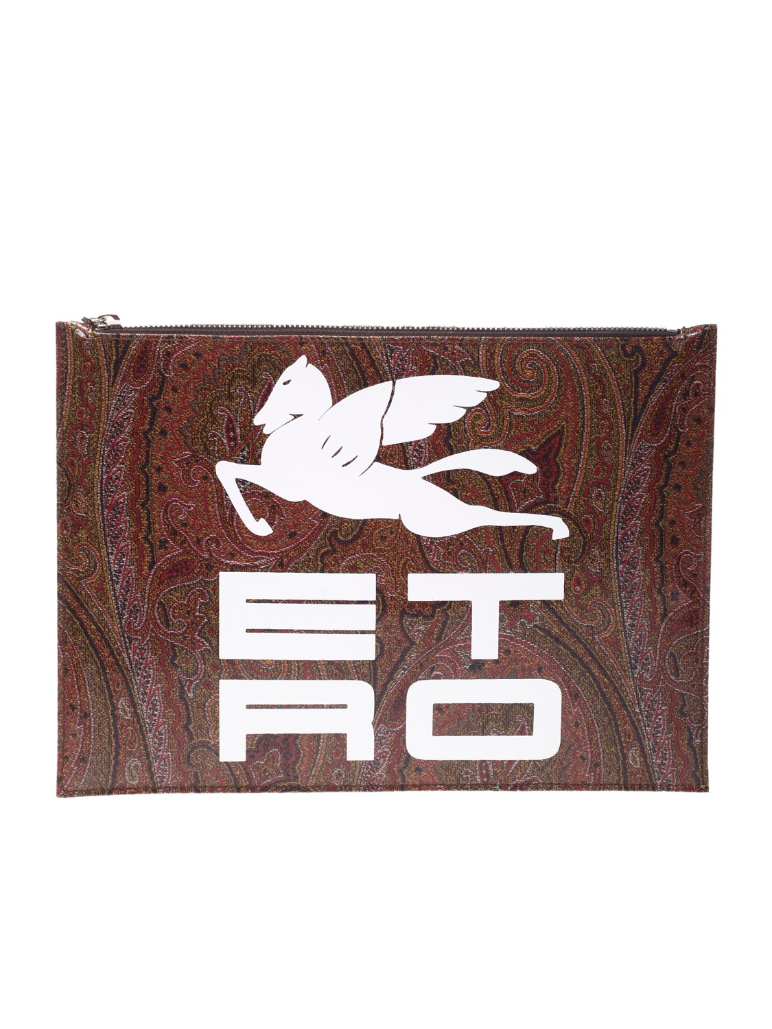 shop ETRO  Porta ipad: Etro porta iPad con pegaso bianco e maxi logo.
Chiusura con zip.
Laccio per il polso.
Tasca interna.
Dimensioni: 30 cm x 22 cm.
Composizione: 49% cotone 36% poliuretano 15% poliestere.
Fabbricato in Italia.. 1N460 7047-0600 number 3911154